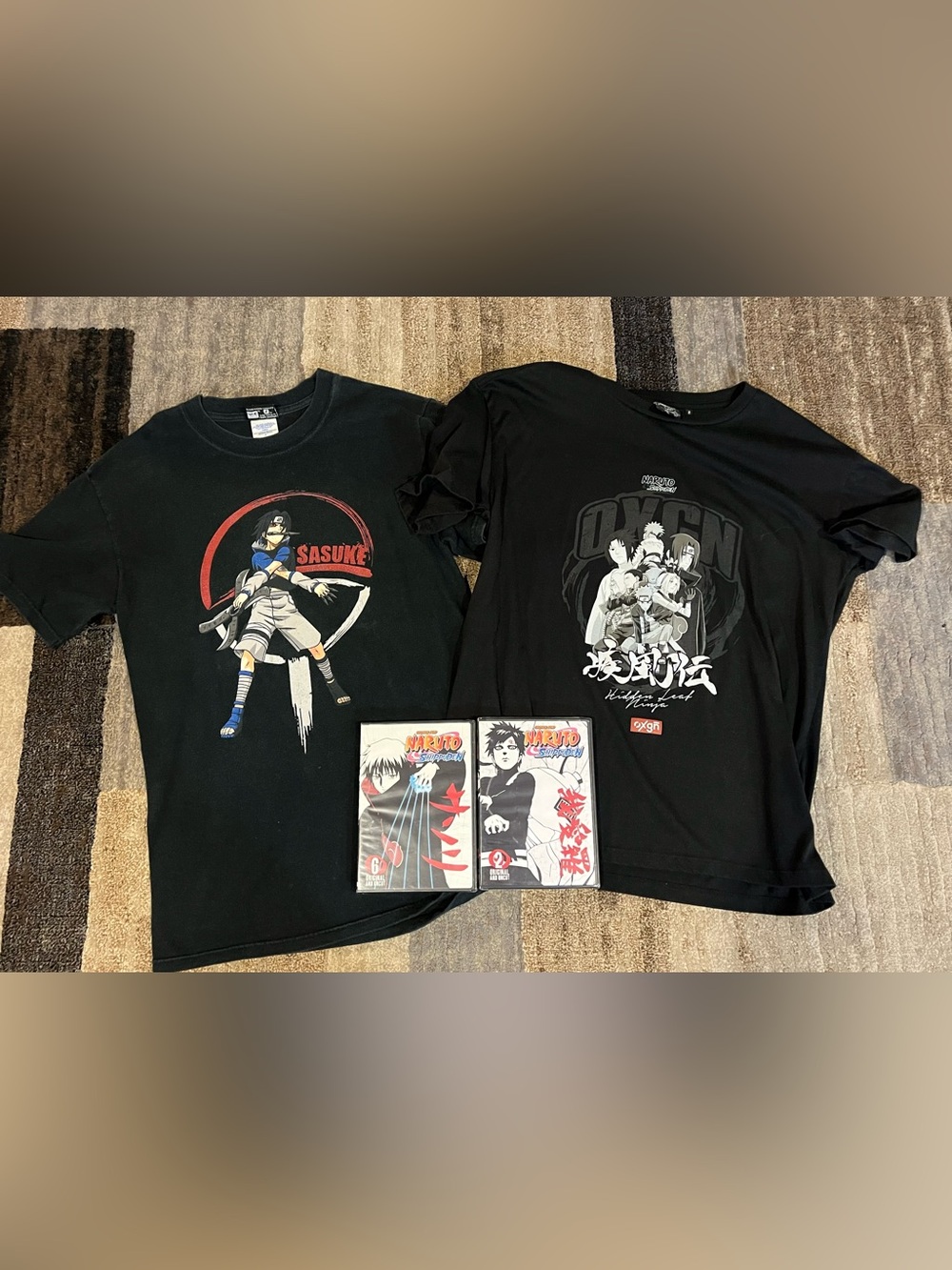 Vintage Y2K Naruto Bundle - 2 T-Shirts/2 New sealed DVD’s